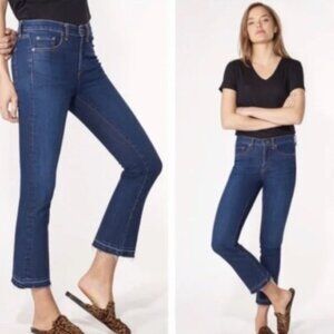 Veronica Beard Carolyn 10" Baby Boot Vintage Wash Fray Hem Cropped Jeans 29